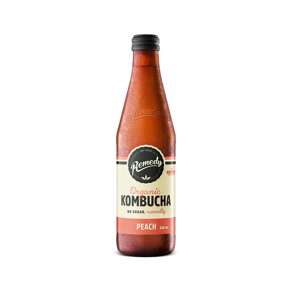 Remedy Kombucha Peach - 8 x 330ml Bottles