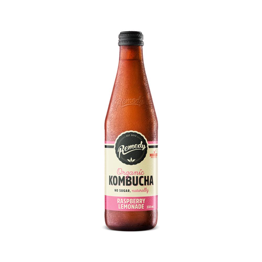 Remedy Kombucha Raspberry Lemonade - 12 x 330ml Bottles