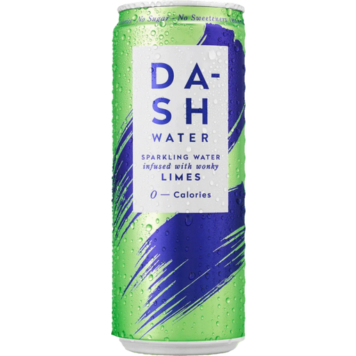Dash Limes Flavoured Sparkling Water - 12 x 300ml Cans