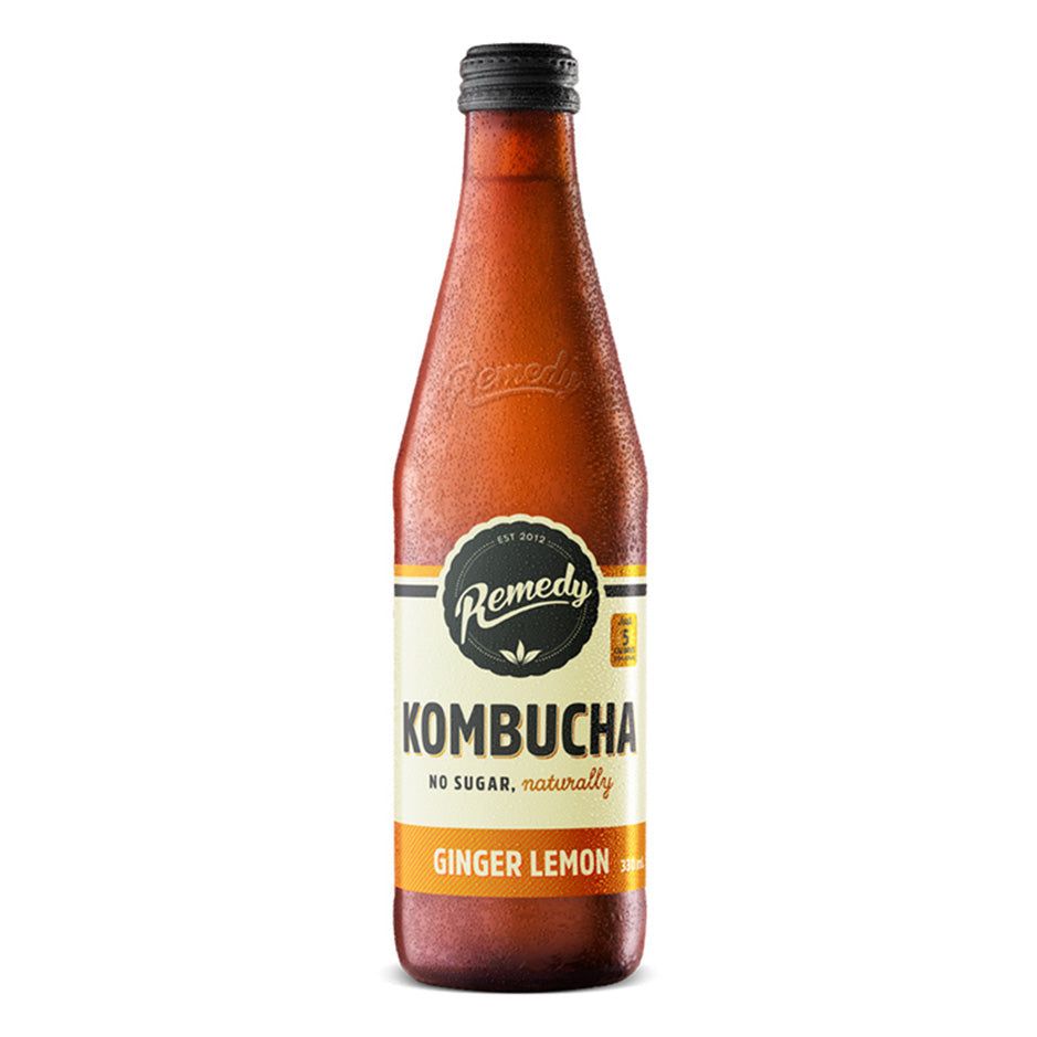 Remedy Kombucha Ginger Lemon - 8 x 330ml Bottles