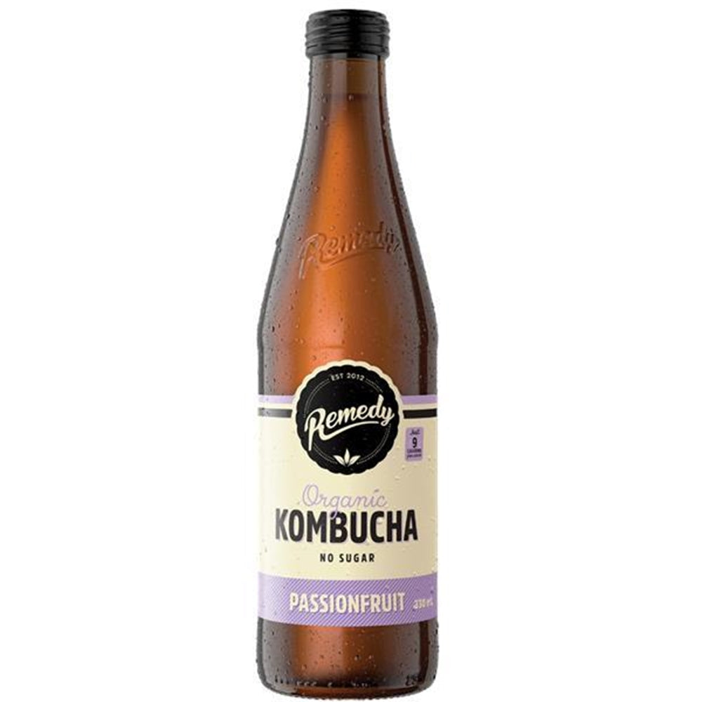 Remedy Kombucha Passionfruit - 12 x 330ml Bottles