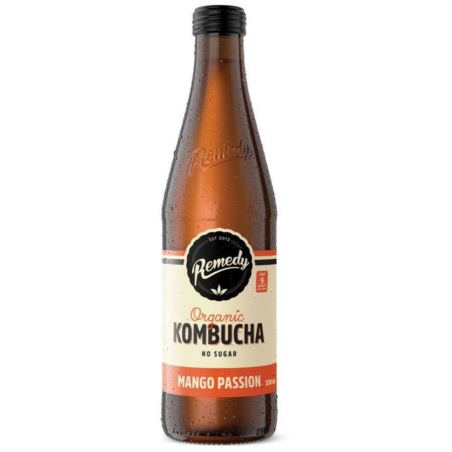 Remedy Kombucha Mango Passion - 12 x 330ml Bottles